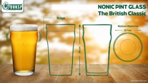 Nonic Pint Glass – The British Classic. The Nonic pint glass is commonly used in the UK and is recognized by its distinctive bulge near the top. This bulge not only makes the glass easier to hold but also helps prevent chipping when stacked. Nonic pints are best for stouts, porters, and other dark ales. Their wide mouth allows for easy drinking and enhances the malty richness of the beer. DVKSP Tip: Dark ales brewed with DVKSP’s specialty malts pair well with a Nonic pint, allowing for an easy, enjoyable drinking experience.